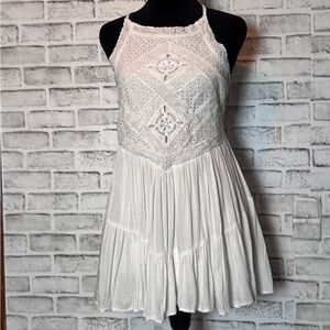 Lulu's Cream Halter baby doll farmhouse‎ style top